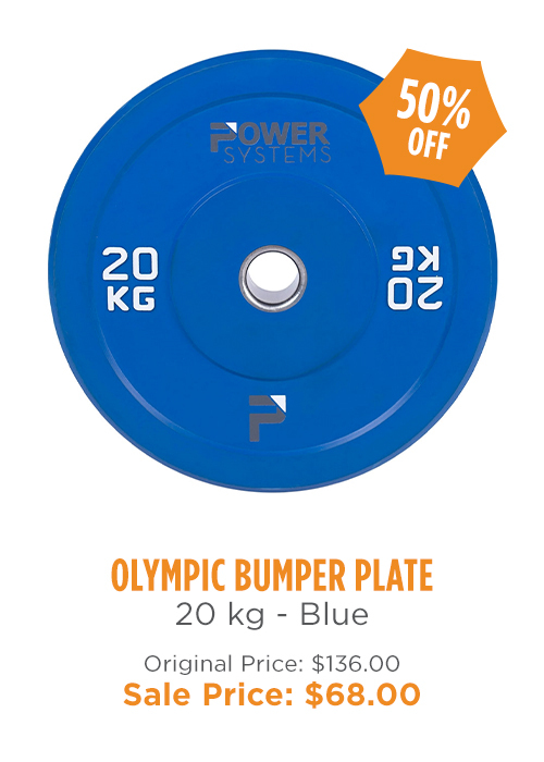 Olympic Bumper Plate, 20kg in Blue on sale for $68.00
