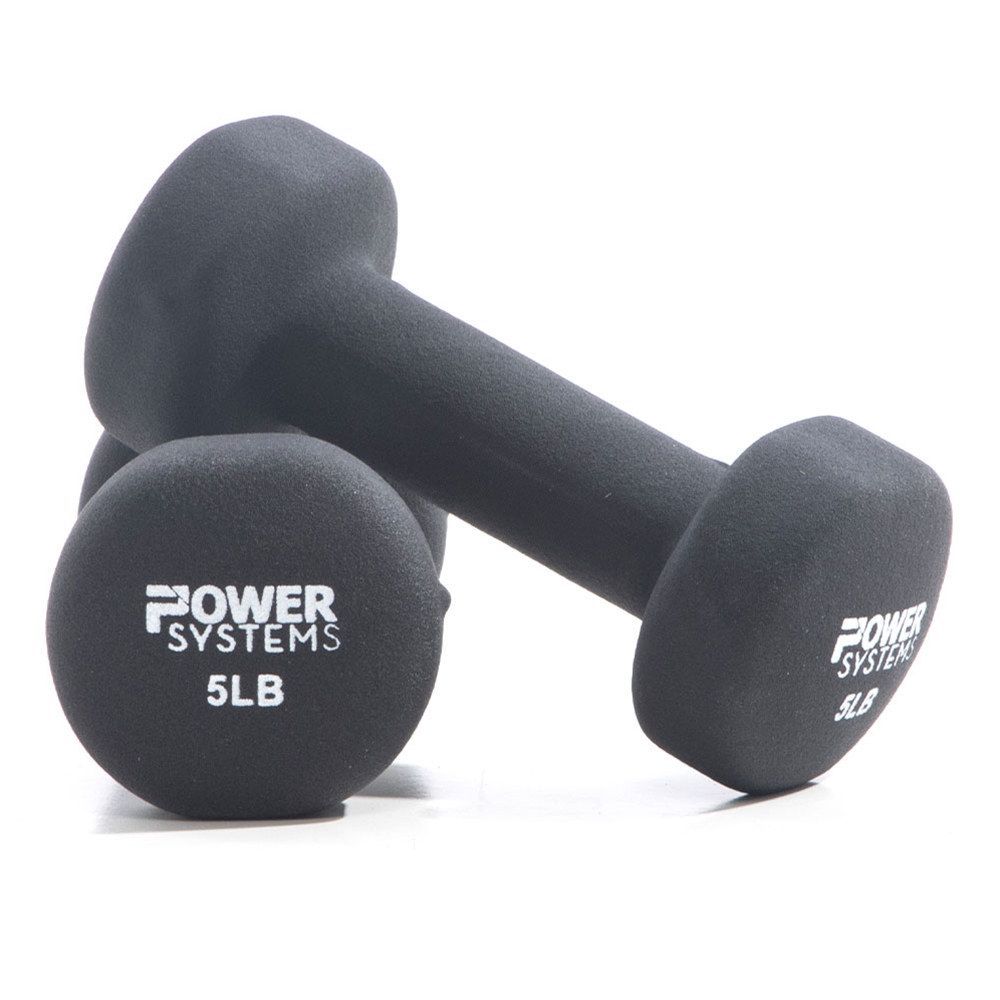 Power Systems Premium Neoprene Dumbbell Black 1 lbs Pair