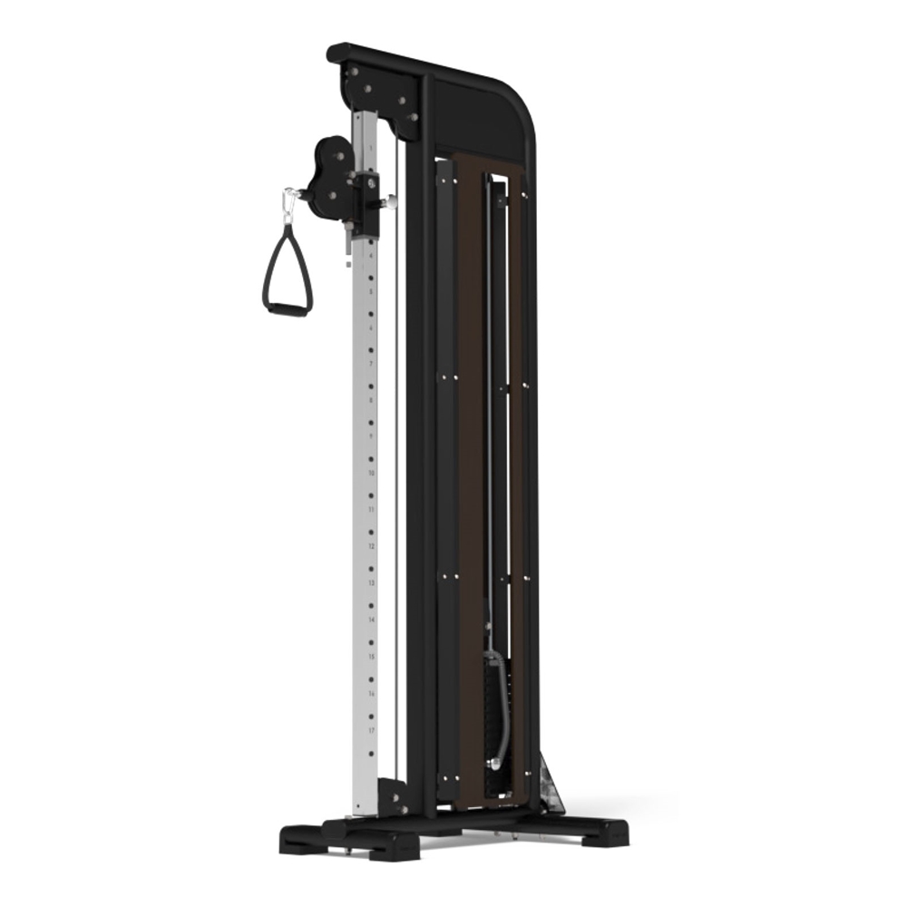 Single Adjustable Cable Pulley Black Dark Wood Power Systems