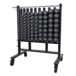 <strong>Premium</strong> Dumbbell Storage Rack w/ 44 Black Neoprene Pairs DB