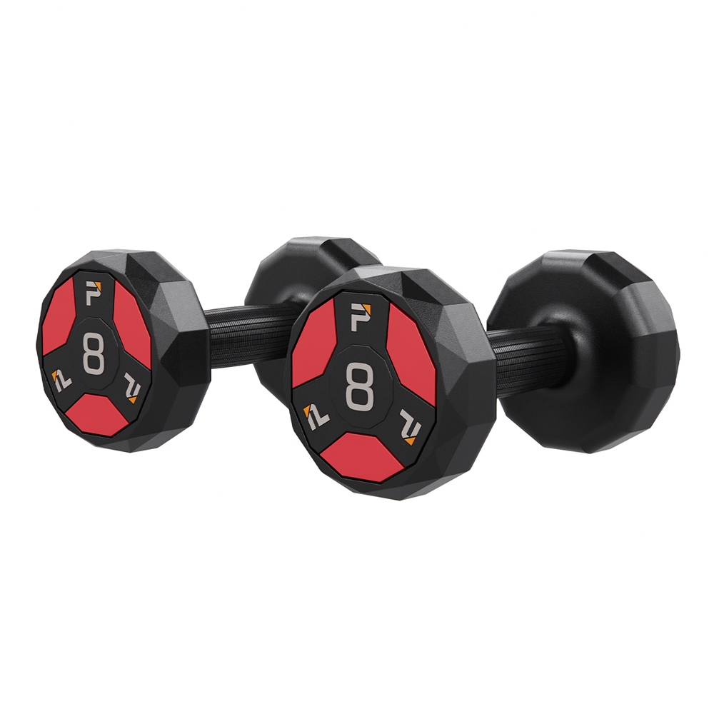 Urethane Cardio Dumbbell - 8 lbs Pair, Black/Red