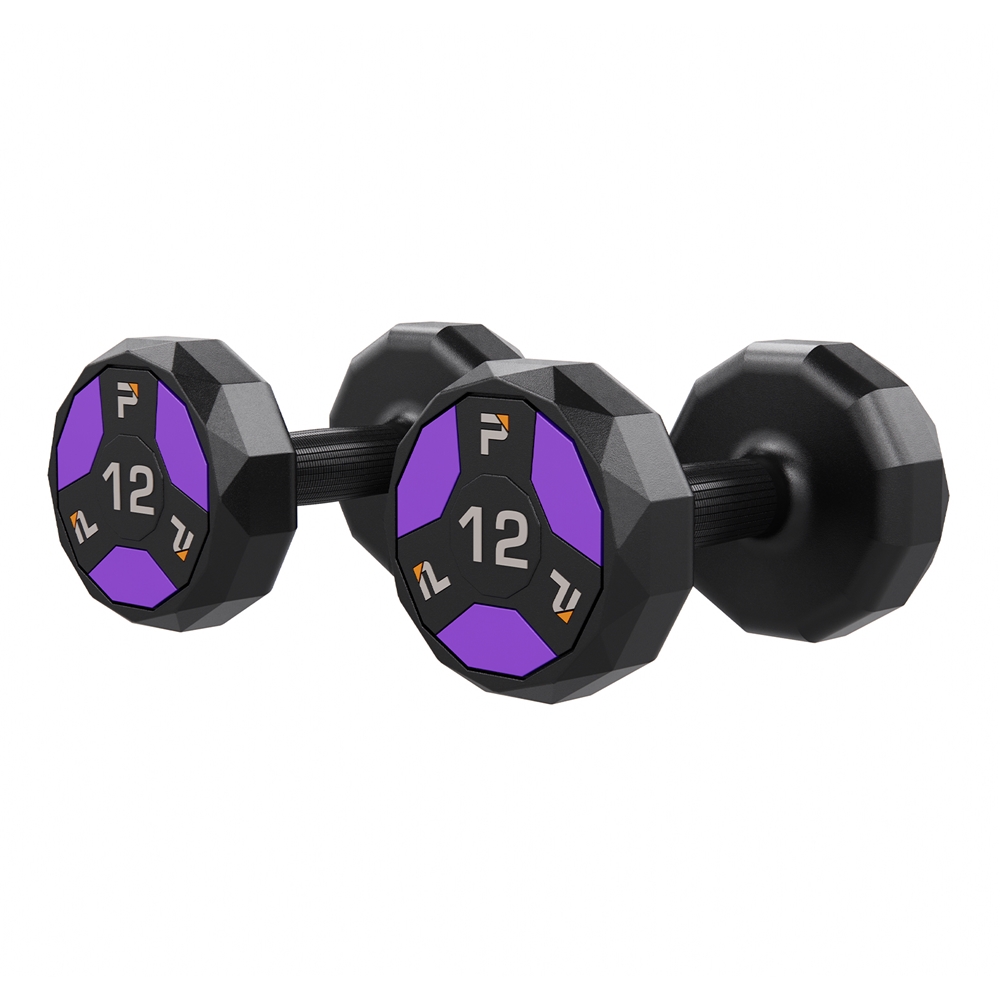 Urethane Cardio Dumbbell - 12 lbs Pair, Black/Purple
