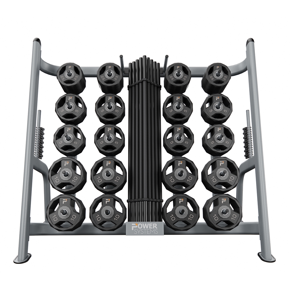 ProElite Pump Set Gray 20 set with Rack- Black rack, black and gray pump set - spring collars