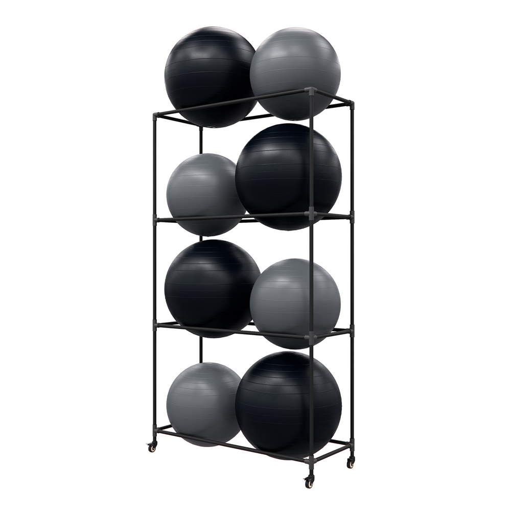 Metal Stability Ball Storage Rack - RACK with Casters and 8 VersaBall PRO Kit