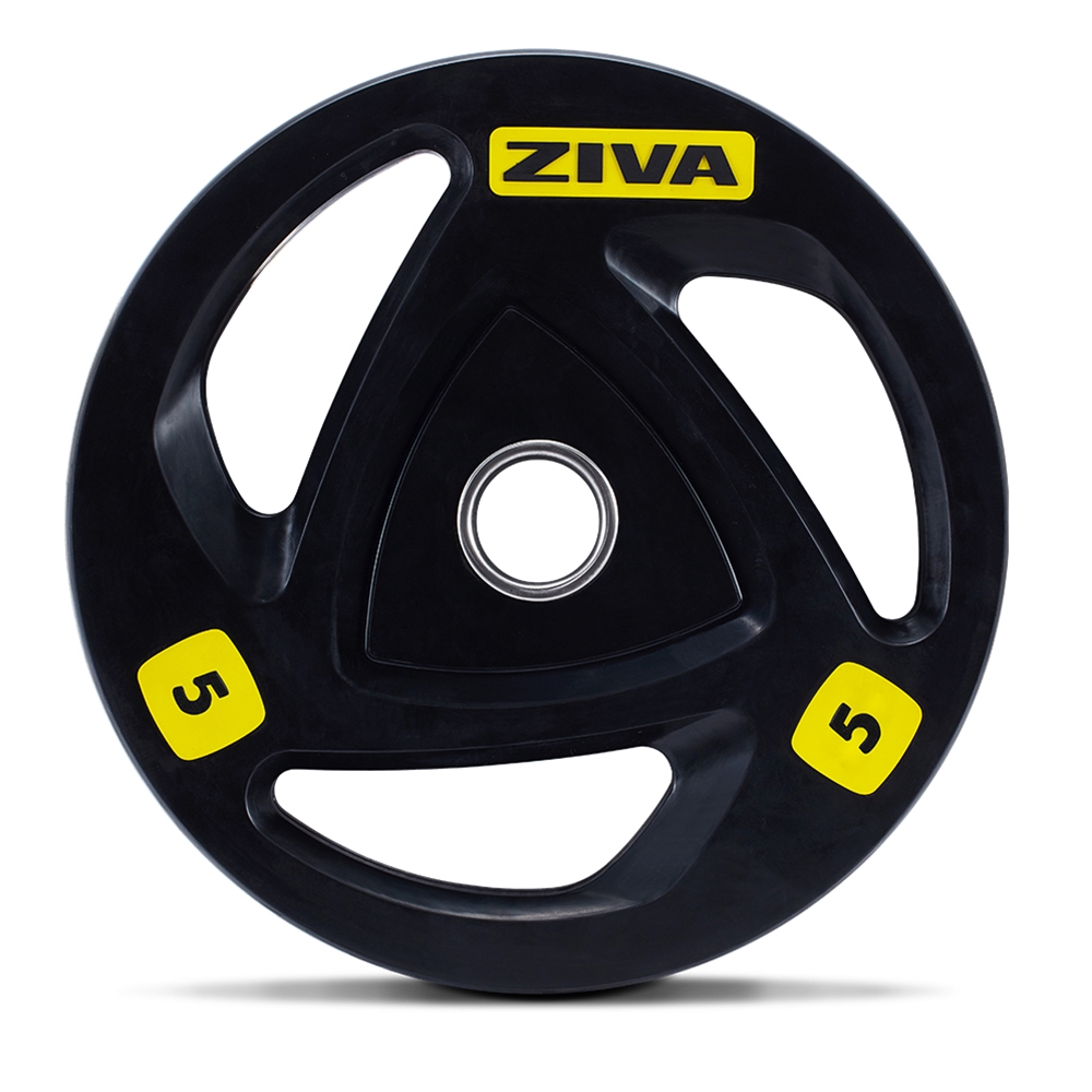 The Axle - One 5 lb. Ziva Rubber Grip Plate, Black/Yellow