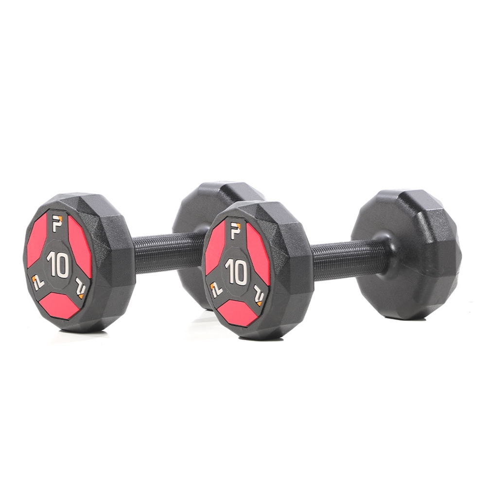 Urethane Cardio Dumbbell - 10 lbs Pair, Black/Red