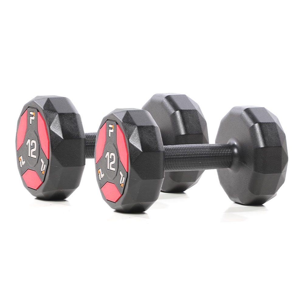 Urethane Cardio Dumbbell - 12 lbs Pair, Black/Red